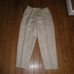 Vintage Women's Linen Blend Pleated Pants